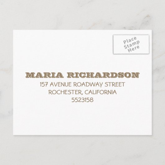 田舎風の結婚式RSVPポストカード インビテーションポストカード (裏面)