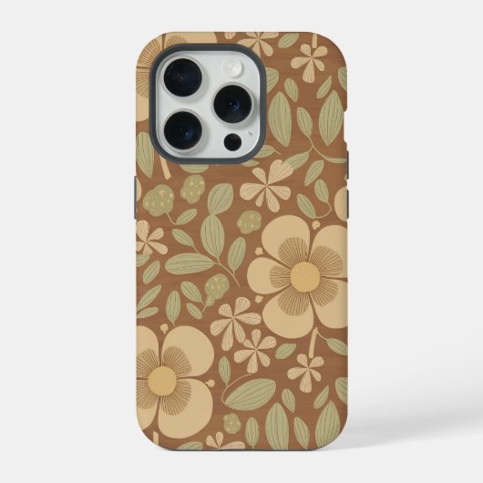 田舎風の花の喜び iPhoneケース (裏面)