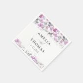 田舎風の花の水彩パターンの結婚式 スタンダードカクテルナプキン (角)