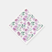 田舎風の花の水彩模様 スタンダードカクテルナプキン (角)