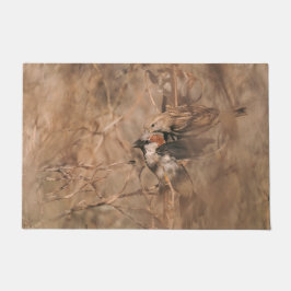 田舎風の茶色のスズメ 鳥 野生生物の写真 ドアマット