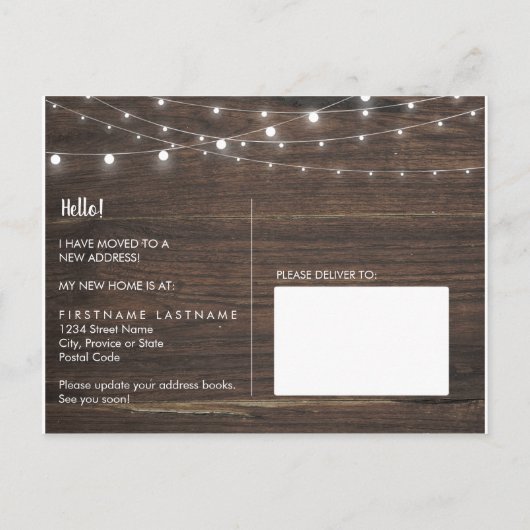 田舎風の転居ハガキ 案内ポストカード (裏面)