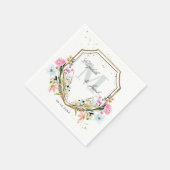 田舎風の野の花 上品な金の紋章の結婚式 スタンダードカクテルナプキン (角)