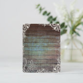 田舎風の青い納屋の木レース 招待状 (スタンド正面)