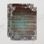 田舎風の青い納屋の木レース 招待状 (正面/裏面)