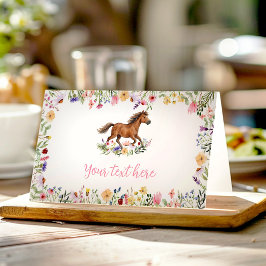田舎風の馬と野の花 誕生日パーティー フードテント プレイスカード