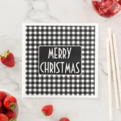 田舎風の黒と白のバファローチェック柄 メリークリスマス (インサイチュ)