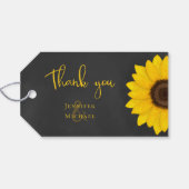 田舎風の黒板ひまわり式の田舎結婚式 ギフトタグ (裏面横)