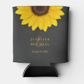 田舎風の黒板ひまわり式の田舎結婚式 缶クーラー (正面)