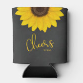 田舎風の黒板ひまわり式の田舎結婚式 缶クーラー (裏面)