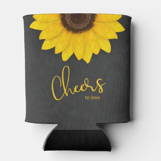 田舎風の黒板ひまわり式の田舎結婚式 缶クーラー (裏面)