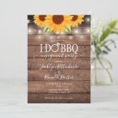 田舎風のBBQで「I Do」サンフラワーストリングライト 結婚記念 招待状 (スタンド正面)