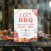 田舎風のBBQチェック柄のエンゲージメントパーティー 招待状