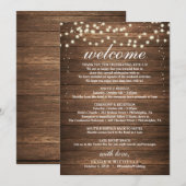 田舎風ウェディングのスケジュール - ウェディング歓迎の手紙 プログラム (正面/裏面)
