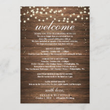 田舎風ウェディングのスケジュール - ウェディング歓迎の手紙