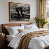 田舎風カスタム姓 ファームハウス 水彩画 ポスター