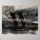 田舎風カスタム姓 ファームハウス 水彩画 ポスター (正面)