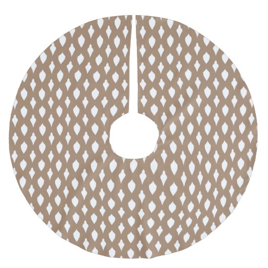 田舎風クラフト白クリスマスオーナメント ブラッシュドポリエステルツリースカート (正面)