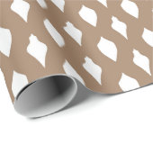 田舎風クラフト白クリスマスオーナメント ラッピングペーパー (ロールコーナー)