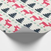 田舎風クリスマスのヘラジカと木 ラッピングペーパー (角)