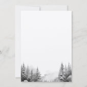 田舎風シンプルな冬の山の結婚式延期通知 招待状 (裏面)