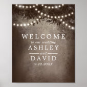 田舎風ツリーイルミネーション ウェディング ウェルカム ポスター (正面)