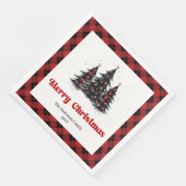 田舎風バッファロー柄ナプキン クリスマスパーティーのデザイン (コーナー)