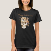 田舎風フラワースカルハロウィン Tシャツ (正面)