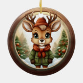 田舎風ホリデートナカイ、クリスマストナカイ、クリスマス🦌🎄 セラミックオーナメント (裏面)