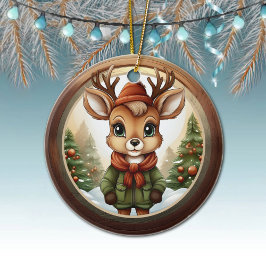 田舎風ホリデートナカイ、クリスマストナカイ、クリスマス🦌🎄 セラミックオーナメント