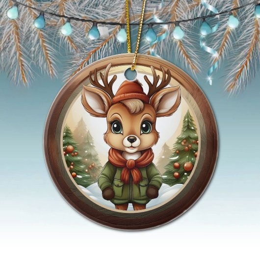 田舎風ホリデートナカイ、クリスマストナカイ、クリスマス🦌🎄 セラミックオーナメント