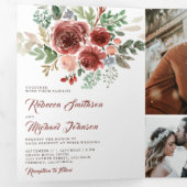 田舎風マルサラフラワーズの結婚式 三つ折り招待状 (内部最初)
