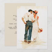 田舎風ロマンティックな結婚式イラスト (正面/裏面)