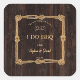田舎風ロープ ウェディング 結婚するんだ BBQ スクエアシール