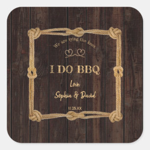 田舎風ロープ ウェディング 結婚するんだ BBQ スクエアシール