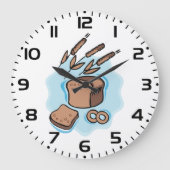 田舎風全粒粉パン ファームハウス フード ラージ壁時計 (正面)