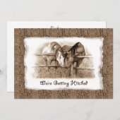 田舎風結婚式招待状:馬と一緒に永遠の愛を誓う 招待状 (正面/裏面)