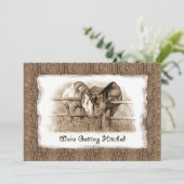 田舎風結婚式招待状:馬と一緒の結婚式 招待状 (スタンド正面)