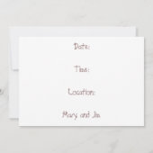 田舎風結婚式招待状: 馬と結婚 : 馬 招待状 (裏面)