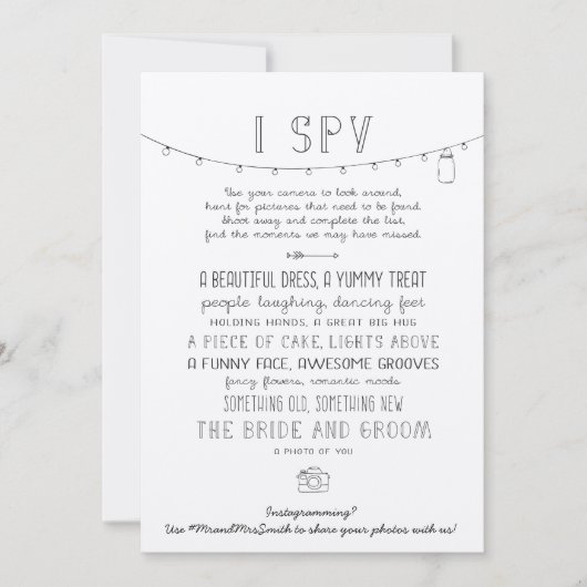 田舎風編集可能なインスタグラム結婚式のスパイゲーム (正面)