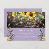 田舎風50歳誕生日サプライズひまわり誕生日 インビテーションポストカード (正面/裏面)