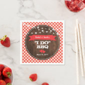 田舎風 I DO BBQ 赤い婚約 結婚前パーティー スタンダードカクテルナプキン (インサイチュ)