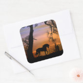 田舎馬お洒落のステッカー スクエアシール (封筒)