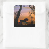 田舎馬お洒落のステッカー スクエアシール (バッグ)