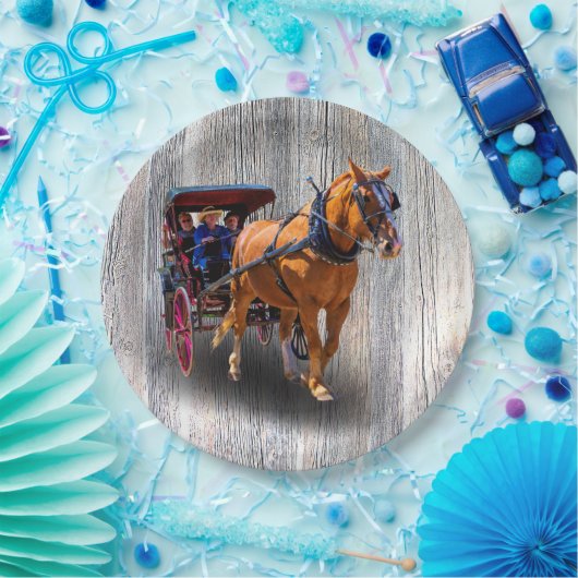 田舎馬と馬車紙プレート ペーパープレート (パーティー)