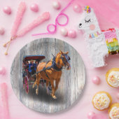 田舎馬と馬車紙プレート ペーパープレート (パーティー)