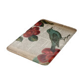 田舎鳥フランスのレトロ植物赤さくらんぼ バスマット (アングル)