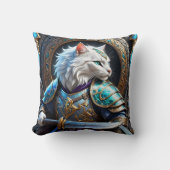 甲冑を着た魅力猫戦士 クッション (正面)