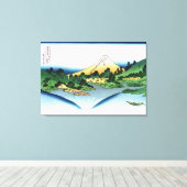 甲斐国の三坂湖での反射 キャンバスプリント (インサイチュ (ウッドフロア))