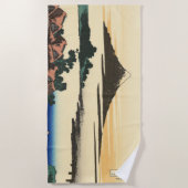 甲斐国葛飾北斎夜明け ビーチタオル (正面)